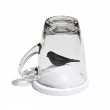 Чашка с крышкой sparrow, белая с черным