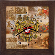 Часы ВОИНСКАЯ СЛАВА (37*37см) керамика, дуб